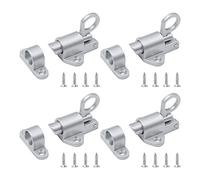 UTMACH 4 Piezas Cierres de Pestillo Automático Pestillo de Puerta Aluminio Plateado Perno Resorte Puerta Aleación Cerrojo Puerta Pequeño con Tornillos para Ventanas,Puertas de Madera,Armarios