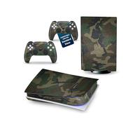 UtmostXP Sticker Adhesivo PS5 Militar, Vinilo Protector PS 5 Estándar-Disco, Skin Adhesiva Play 5, Adhesivo para Consola y Mando PS5, Calcomanía, Accesorios PS 5 (Camuflaje Verde Standard Disco)