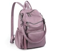 UTO - Bolso Mochila de Mujer Cuero Sintético Bolso de Hombro Bolso Escolar con Bolsillos Laterales con Borlas