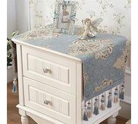 Utobanh Funda para mesita de noche simple con cubierta antipolvo de tela para cojín de tela moderna universal para dormitorio, mantel de armario (15.7 x 35.4 pulgadas, azul gris)