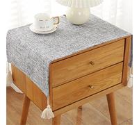 Utobanh Mantel para mesita de noche, antideslizante, a prueba de polvo, mueble de TV, refrigerador, lavadora, toalla cuadrada pequeña universal (15.7 x 35.4 pulgadas, gris claro)