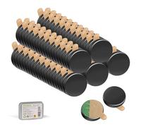UTOMAG 100 Piezas Imanes Adhesivos Potentes 8×1mm, Imán Redondos Autoadhesivos Pequeños de Neodimio Negro, Ideales para Refrigeradores, Fotos, Manualidades, Pizarras Magnéticas, Cocina y Oficinas