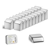 UTOMAG 20 Piezas Neodimio Imanes de Clics 10x10x4mm Cuadrado, Extra Fuerte Pero Fácil de Remover, Imán de Potencia Angular para, Pizarras Magnéticas, Cocinas y Oficinas,Tableros de Vidrio