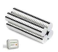 UTOMAG 50 Piezas Imanes Potentes de Neodimio 8x1mm, Imán Redondos de Disco Potentes y Pequeños, Ideales para Refrigerador, Foto, Manualidades, Pizarras Magnéticas, Cocinas y Oficinas