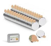 UTOMAG 52 Piezas Imanes Adhesivos Fuertes 10x2mm, Imán Redondos Autoadhesivos de Neodimio Potentes y Pequeños, Ideales para Refrigerador, Fotos, Manualidades, Pizarras Magnéticas, Cocina y Oficinas