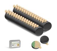UTOMAG 60 Piezas Imanes Adhesivos Potentes 8×1mm, Imán Redondos Autoadhesivos Pequeños de Neodimio Negro, Ideales para Refrigeradores, Fotos, Manualidades, Pizarras Magnéticas, Cocina y Oficinas