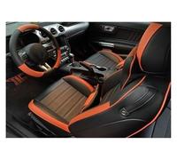 UTONGMU Juego Fundas Asiento para Mustang 2015 2016 2017 2018 2019 2020 2021 2022 Funda Cojín Soporte Asiento Coche Protección Personalizada Juego Completo Duradera(Orange Black2)