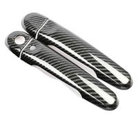 UTONGMU Puerta manija Exterior para Nissan para Juke 2010-2019 Cubiertas De Manija Puerta Fibra Carbono Cromadas Diseño Coche(0 Button)