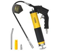 UTOOL Pistola de Grasa neumática, Kit de Pistola de Grasa operada por Aire de 6000 PSI, Carga de 14 onzas, Manguera Flexible de Resina de 18 Pulgadas, 1 Tubo Curvado de extensión, 1 Boquilla Afilada,