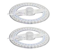 Utoolmart Transportador de 360 grados, transportador de brazo oscilante, regla transportadora circular de plástico, herramienta de medición duradera para la escuela y la oficina, 2 piezas