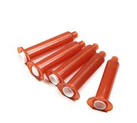 Utoolmart Tubo de distribución de aire, manga de tubo de jeringas adhesivas, pegamento líquido cartucho de dispensación de jeringa barril, 10cc de plástico jeringuilla, con pistón, marrón, 5 piezas