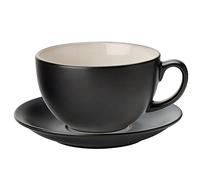 Utopia Barista CT9002 & CT9014 - Juego de 6 tazas y platillos para capuchino (400 ml), color almendra