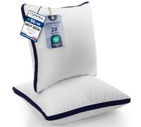 Utopia Bedding Almohada 40 x 40 cm Pack de 2, Microfibra, Azul Marino | Relleno de Poliéster 3D Funda de Microfibra Color Azul Marino Fácil de Mantener