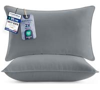 Utopia Bedding Almohada 40x80 cm Pack de 2, Fibra Hueca, Gris | Pack de 2 Almohadas, Relleno de Fibra Hueca, Cómodas para Dormir, Funda Suave, Fácil Cuidado