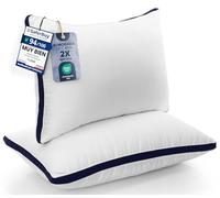 Utopia Bedding Almohadas (2 Unidades), 50 x 70 cm Tela de Microfibra con Relleno de poliéster 3D, Transpirable y Suave (Azul Marino)