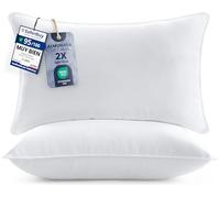 Utopia Bedding Almohada 50x70 cm Pack de 2, Fibra Hueca, Blanco | Pack de 2 Almohadas, Relleno de Fibra Hueca, Cómodas para Dormir, Funda Suave, Fácil Cuidado