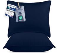 Utopia Bedding Almohada 60x60 cm Pack de 2, Fibra Hueca, Azul Marino | Pack de 2 Almohadas, Relleno de Fibra Hueca, Cómodas para Dormir, Funda Suave, Fácil Cuidado