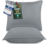 Utopia Bedding Almohada 60x60 cm Pack de 2, Fibra Hueca, Gris | Pack de 2 Almohadas, Relleno de Fibra Hueca, Cómodas para Dormir, Funda Suave, Fácil Cuidado