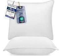 Utopia Bedding Almohada 65x65 cm Pack de 2, Fibra Hueca, Blanco | Pack de 2 Almohadas, Relleno de Fibra Hueca, Cómodas para Dormir, Funda Suave, Fácil Cuidado