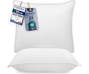 Utopia Bedding Almohada 65x65 cm Pack de 2, Fibra Hueca, Blanco | Pack de 2 Almohadas, Relleno de Fibra Hueca, Cómodas para Dormir, Funda Suave, Fácil Cuidado