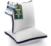 Utopia Bedding Almohadas (2 Unidades), 60 x 60 cm Tela de Microfibra con Relleno de poliéster 3D, Transpirable y Suave (Azul Marino)