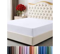 Utopia Bedding Cal King Sábana Bajera - Sábana Bajera - Bolsillo Profundo - Microfibra Suave - Resistente a Encogimientos y decoloraciones, fácil de Mantener - Solo 1 sábana Bajera (Blanco