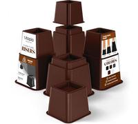Utopia Bedding Elevadores Ajustables para Muebles de Cama (Juego de 8) - Elevación en Alturas 3, 5 u 8 Pulgadas Elevadores Resistentes para Sofá y Mesa - Soporta hasta 1.5 Libras - (Marrón Rojizo)