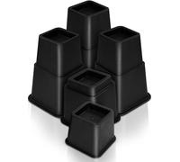 Utopia Bedding Elevadores Ajustables para Muebles de Cama (Juego de 8) - Elevación en Alturas 3, 5 u 8 Pulgadas Elevadores Resistentes para Sofá y Mesa - Soporta hasta 1.5 Libras - (Negro)