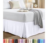 Utopia Bedding Falda de Cama King, Suave y cuádruple Plisado, fácil Ajuste con caída a Medida de 16 Pulgadas, Calidad de Hotel, Resistente al Encogimiento y a la decoloración (King, Blanco)