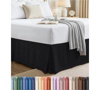 Utopia Bedding Falda de Cama matrimonial Negra, cuádruple Plisada, Microfibra Aterciopelada cepillada, cómoda, Resistente a Las Arrugas, decoloración, Manchas y abrasión, Calidad de Hotel