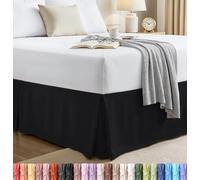 Utopia Bedding Falda de Cama matrimonial Negra, cuádruple Plisada, Microfibra Aterciopelada cepillada, cómoda, Resistente a Las Arrugas, decoloración, Manchas y abrasión, Calidad de Hotel