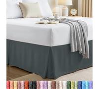 Utopia Bedding Falda de Cama King - Suave Volantes Plisados cuádruples - Fácil Ajuste con caída a Medida de 16 Pulgadas - Calidad de Hotel, Resistente al Encogimiento y a la decoloración (King, Gris)