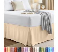 Utopia Bedding - Faldón de Cama Queen, Suave, con Plisado cuádruple, caída de 40 cm, fácil de Colocar, Similar a los de Hotel, Resistente al Encogimiento y a la decoloración, Beis