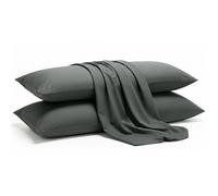 Utopia Bedding - Funda de Almohada de Jersey 40x145 cm, Juego de 2 - Oeko-Tex - Funda de Almohada de Mezcla de algodón con Cierre de sobre - Gris (Cojín Interior no Incluido), Solo Funda de Almohada