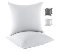 Utopia Bedding - Funda de Almohada de Jersey 40x40 cm, Juego de 2 - Oeko-Tex - Funda de Almohada de Mezcla de algodón con Cierre de sobre - Blanco (Cojín Interior no Incluido), Solo Funda de Almohada