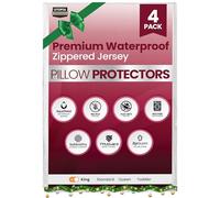 Utopia Bedding Funda de Almohada Impermeable con Cremallera - Jersey de Punto de poliéster - 20 x 38 Pulgadas - a Prueba de chinches (Paquete de 4, King, Blanco)