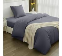 Utopia Bedding - Funda nordica 135x200cm, Sabana Bajera 90x200cm y Funda Almohada 80x80cm - Funda edredon Cama 90- Juego de Cama de Microfibra cepillada Suave (Gris)