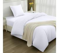 Utopia Bedding - Funda nordica 135x200cm, Sabana Bajera 90x200cm y Funda Almohada 80x80cm - Funda edredon Cama 90- Juego de Cama de Microfibra cepillada Suave (Blanc)