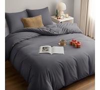 Utopia Bedding Funda Nordica 155 x 220 - Microfibra Juego de Funda de Edredon 155x220 cm y 2 Fundas de Almohada 80x80 cm (Gris)