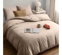 Utopia Bedding Funda Nordica 155 x 220 - Microfibra Juego de Funda de Edredon 155x220 cm y 2 Fundas de Almohada 80x80 cm (Beige)