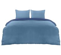 Utopia Bedding Funda Nordica 220 x 240 - Microfibra Juego de Funda Edredon 220x240 cm y 2 Fundas de Almohada 65x65 cm (Azul Marino/Azul Claro)
