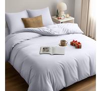 Utopia Bedding Funda Nordica 220 x 240 - Microfibra Juego de Funda Edredon 220x240 cm y 2 Fundas de Almohada 80x80 cm (Blanco)