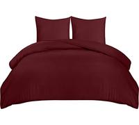 Utopia Bedding Funda Nordica 220 x 240 - Microfibra Juego de Funda Edredon 220x240 cm y 2 Fundas de Almohada 65x65 cm (Borgoña)