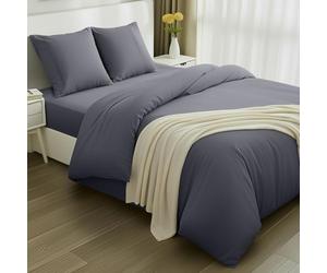 Utopia Bedding - Funda nordica 240x220cm, Sabana Bajera 160x200cm y Fundas Almohada 65x65cm - Funda edredon Cama 160- Juego de Cama de Microfibra cepillada Suave (Gris)