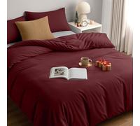 Utopia Bedding Funda Nordica Cama 105 - Microfibra Juego de Funda de Edredon 200x200 cm y 2 Fundas de Almohada 50x75 cm (Borgoña)