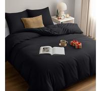 Utopia Bedding Funda Nordica Cama 105 - Microfibra Juego de Funda de Edredon 200x200 cm y 2 Fundas de Almohada 80x80 cm (Negro)