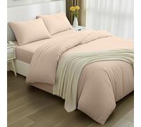 Utopia Bedding - Funda nordica Cama 135, Sabana Bajera 135x190 y Fundas Almohada (50x75cm) - Funda nordica 200x200 - Juego de Cama de Microfibra cepillada Suave (Beige)