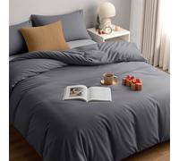Utopia Bedding Funda Nordica Cama 150 - Microfibra Juego de Funda Edredon 230x220 cm y 2 Fundas de Almohada 50x75 cm (Gris)