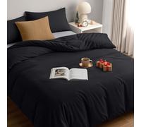 Utopia Bedding Funda Nordica Cama 150 - Microfibra Juego de Funda Edredon 230x220 cm y 2 Fundas de Almohada 50x75 cm (Negro)