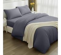 Utopia Bedding - Funda nordica Cama 150, Sabana Bajera 230x220 y Fundas Almohada (50x75cm) - Funda edredon Cama 150 - Juego de Cama de Microfibra cepillada Suave (Gris)